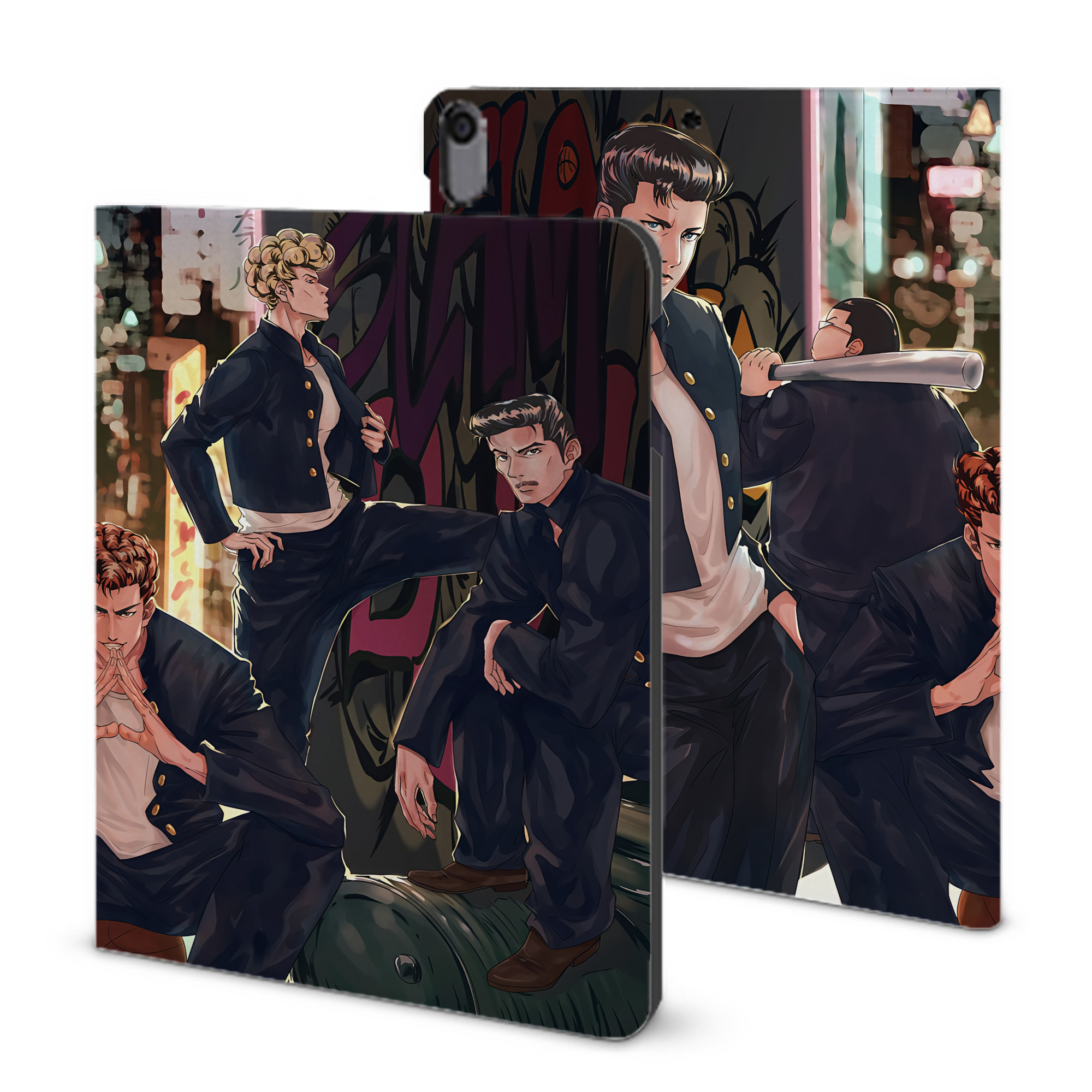 （画像用） SLAM DUNK／スラムダンク IPad ケース ブック型 PUレザー TPU 耐衝撃 軽量 薄型 ペン収納なし 全面保護 IPad 各モデル対応